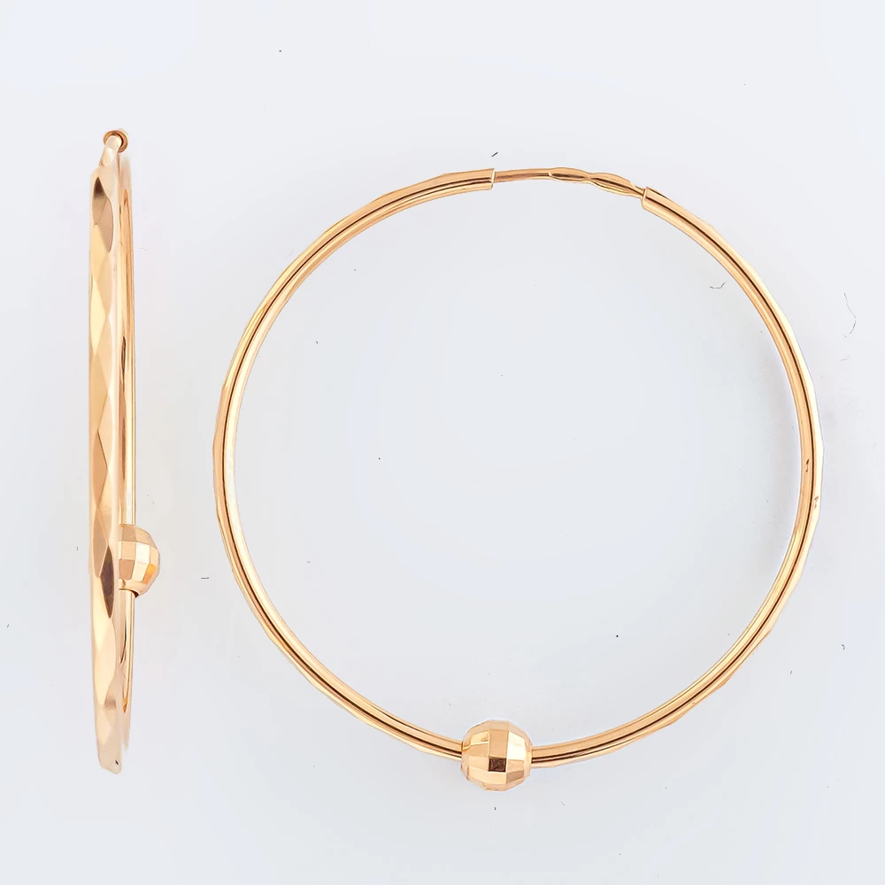 Серьги конго из красного золота 585 пробы 1