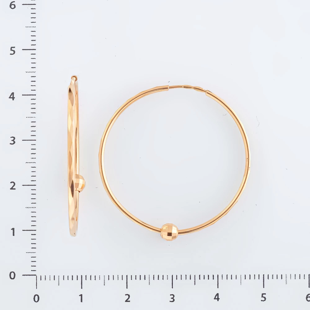Серьги конго из красного золота 585 пробы 2