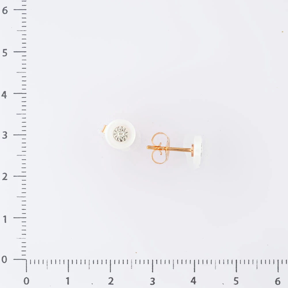 Серьги с керамикой из красного золота 585 пробы 2