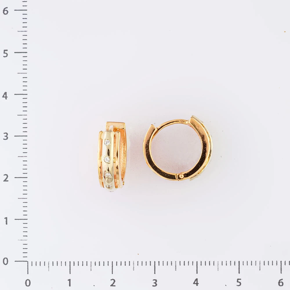 Серьги с фианитом из красного золота 585 пробы 2