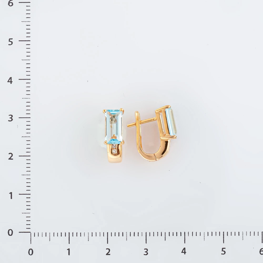 Серьги с топазом из красного золота 585 пробы 2