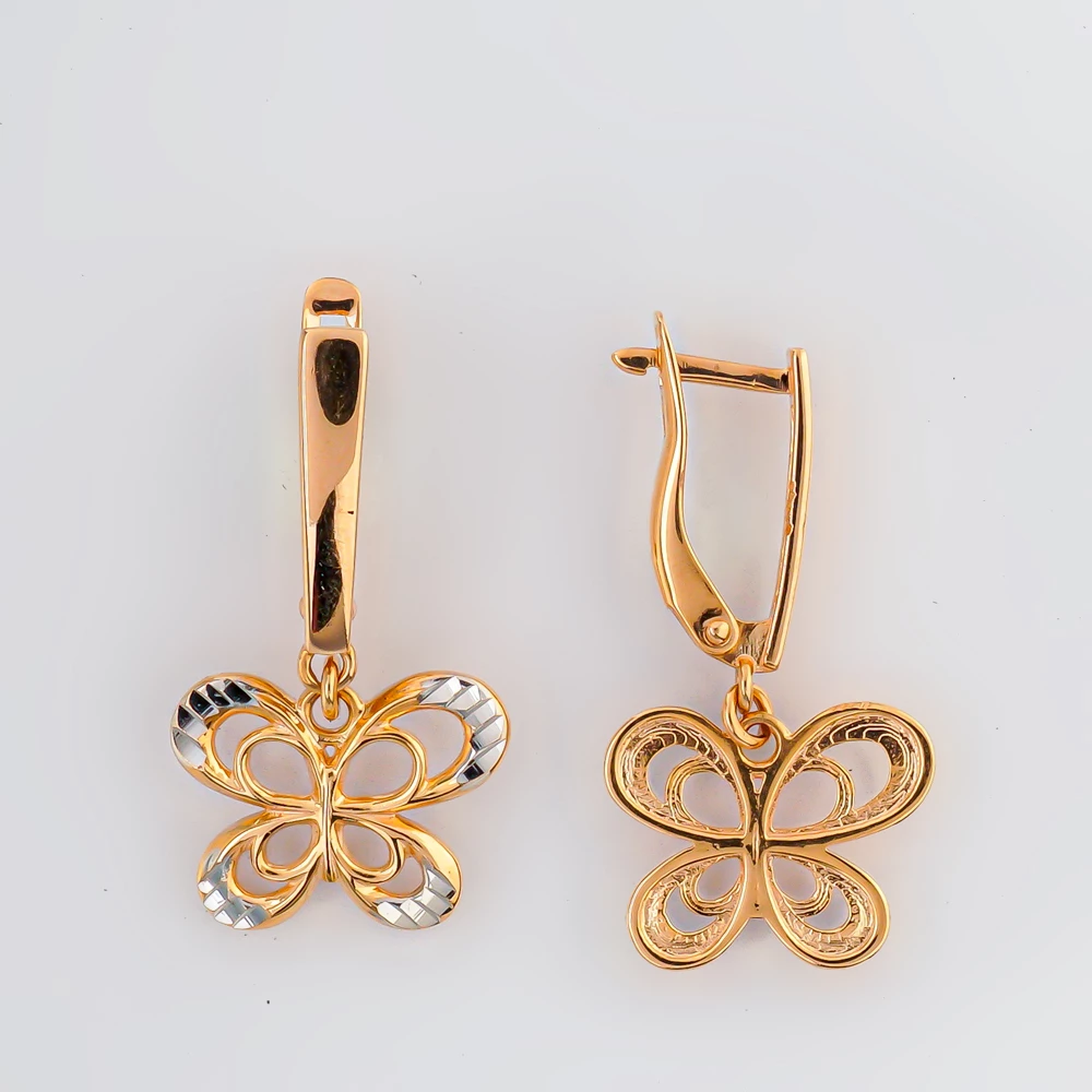 Серьги из красного золота 585 пробы 1