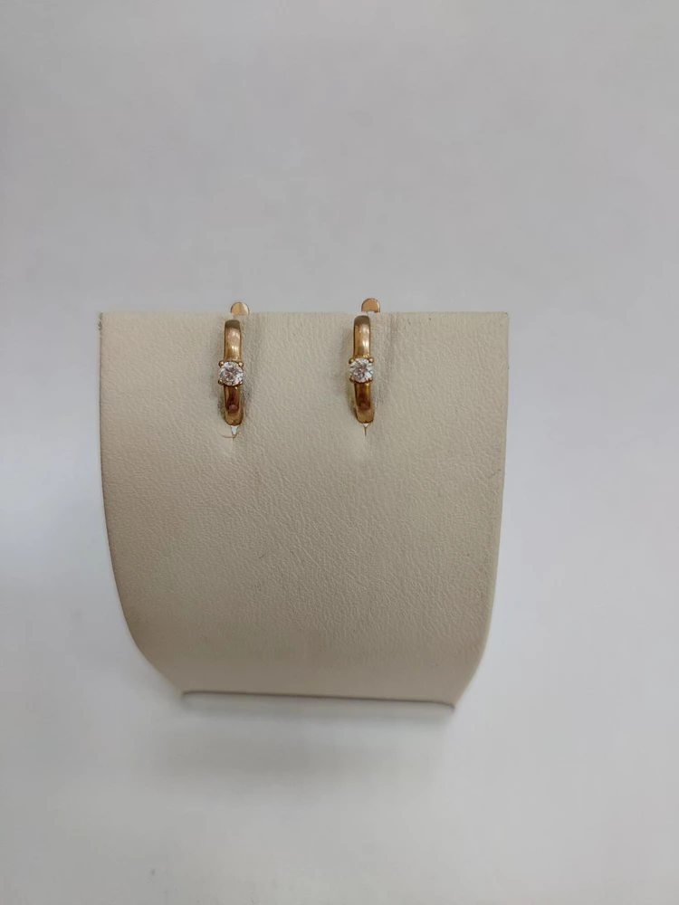 Серьги с фианитом из красного золота 375 пробы 1
