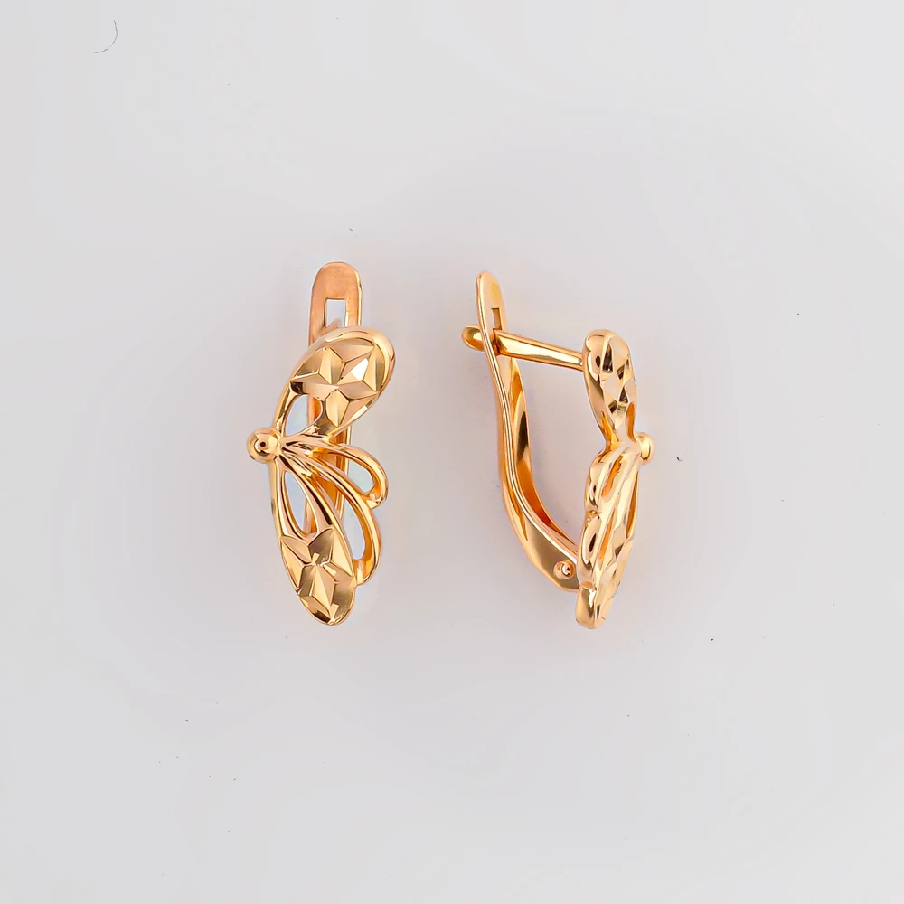 Серьги из красного золота 585 пробы 1