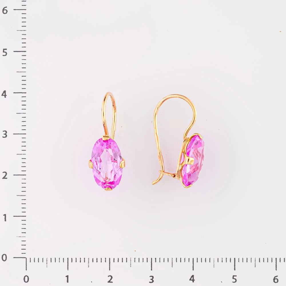 Серьги с фианитом из красного золота 583 пробы 2