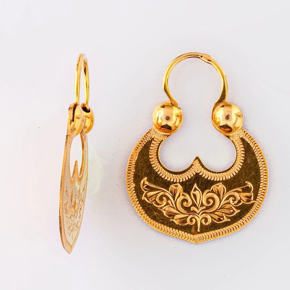 Серьги из желтого золота 585 пробы 1