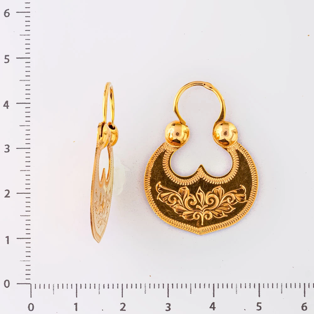 Серьги из желтого золота 585 пробы 2