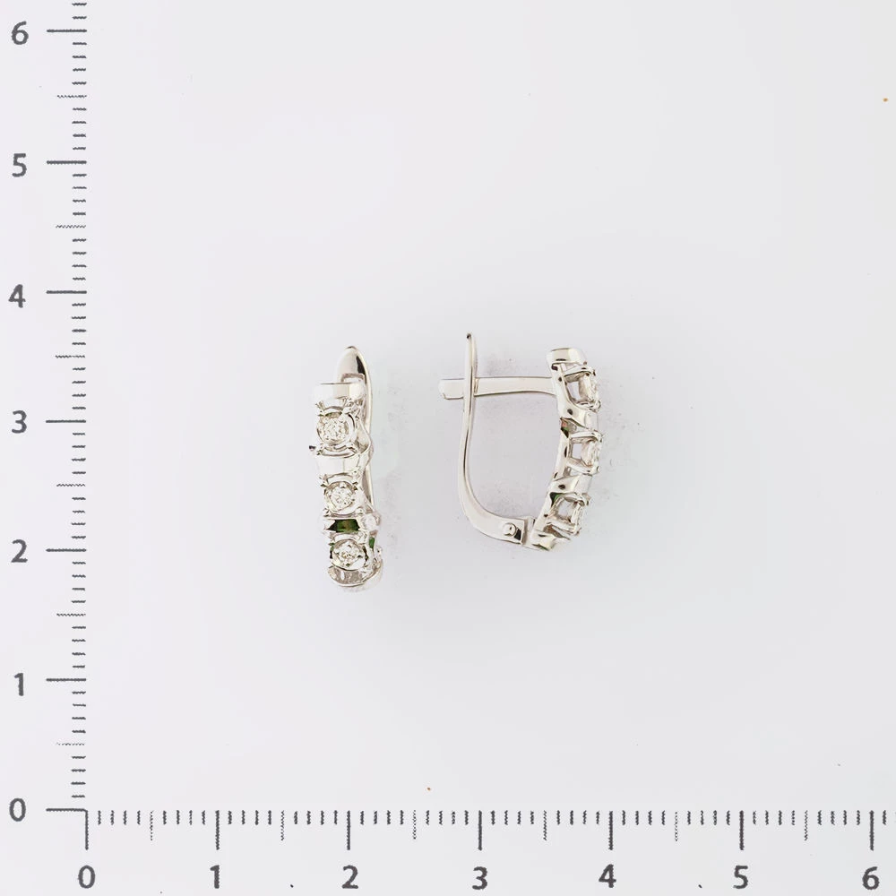 Серьги с бриллиантом из белого золота 585 пробы 2