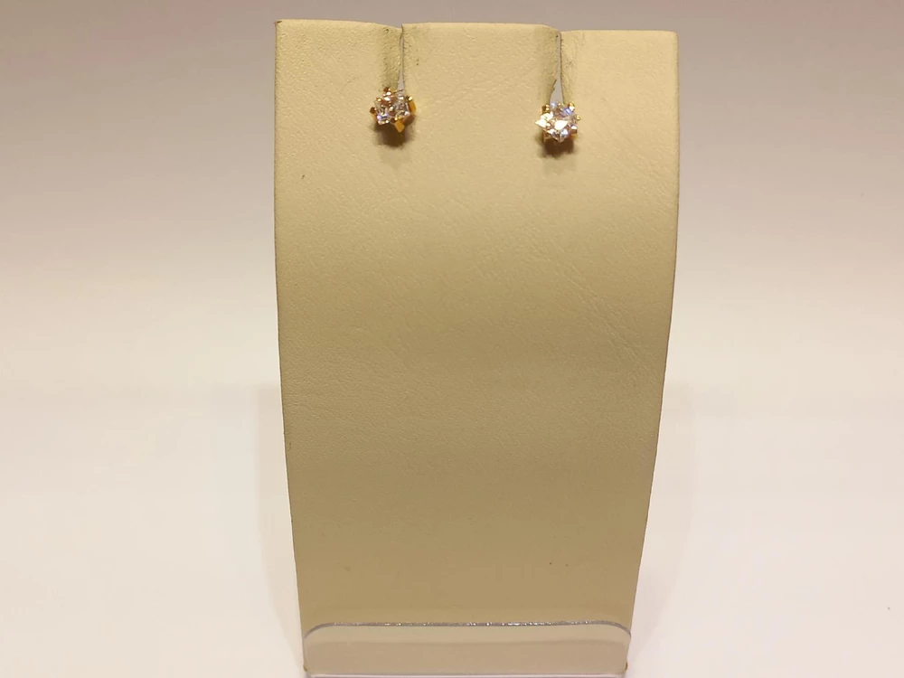 Серьги с фианитом из красного золота 585 пробы 1