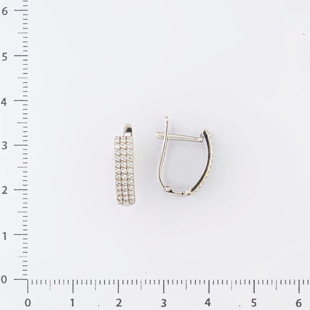 Серьги с фианитом из белого золота 585 пробы 2