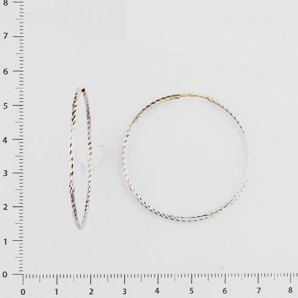 Серьги конго из белого золота 585 пробы