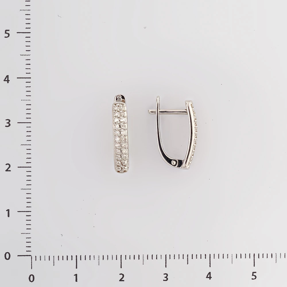 Серьги с бриллиантом из белого золота 585 пробы 2