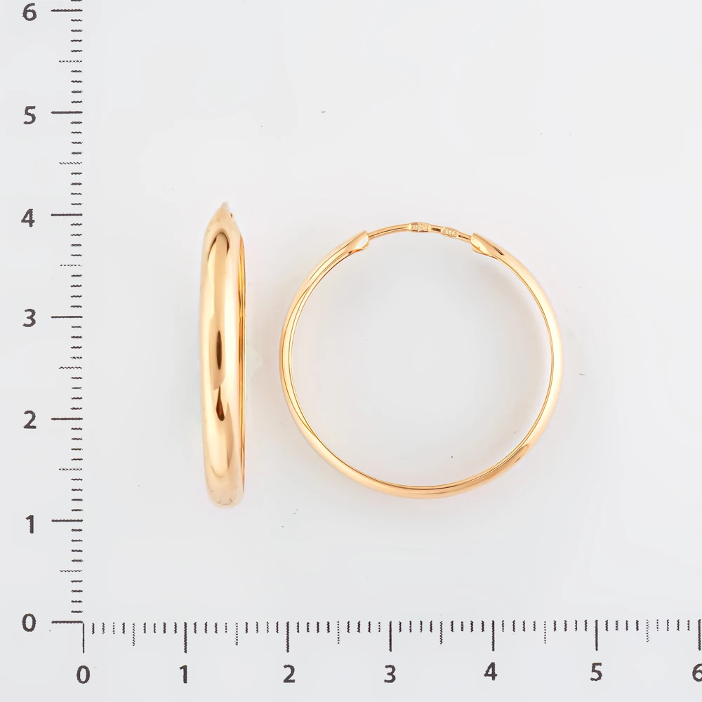 Серьги конго из красного золота 585 пробы 2