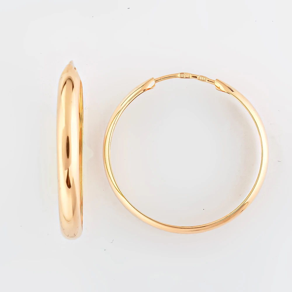 Серьги конго из красного золота 585 пробы 1
