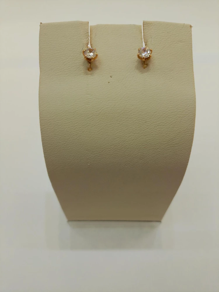 Серьги с фианитом из красного золота 585 пробы 1