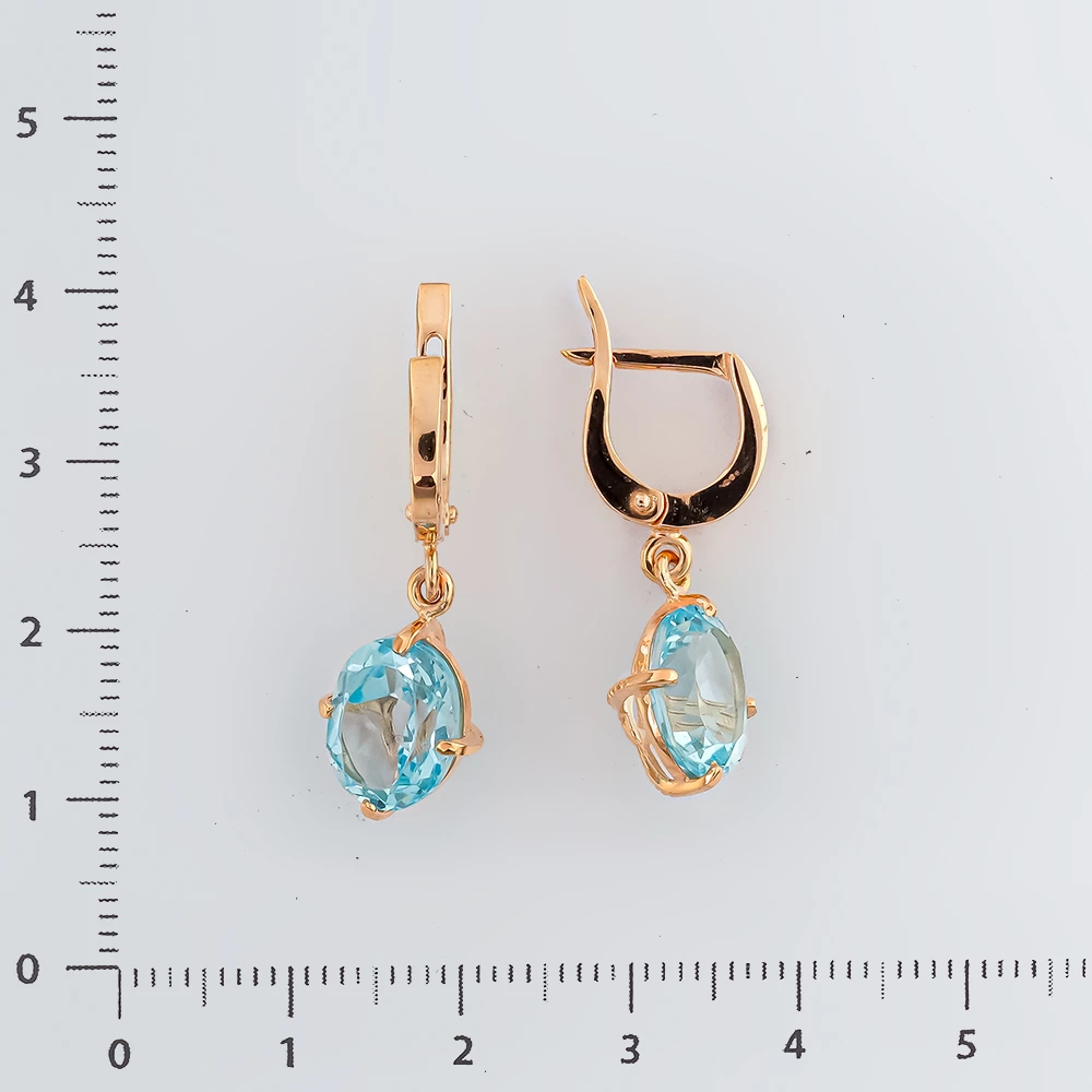 Серьги с топазом из красного золота 585 пробы 2