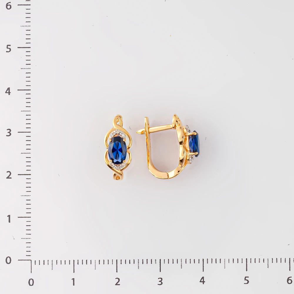 Серьги с ситаллом из красного золота 585 пробы 2
