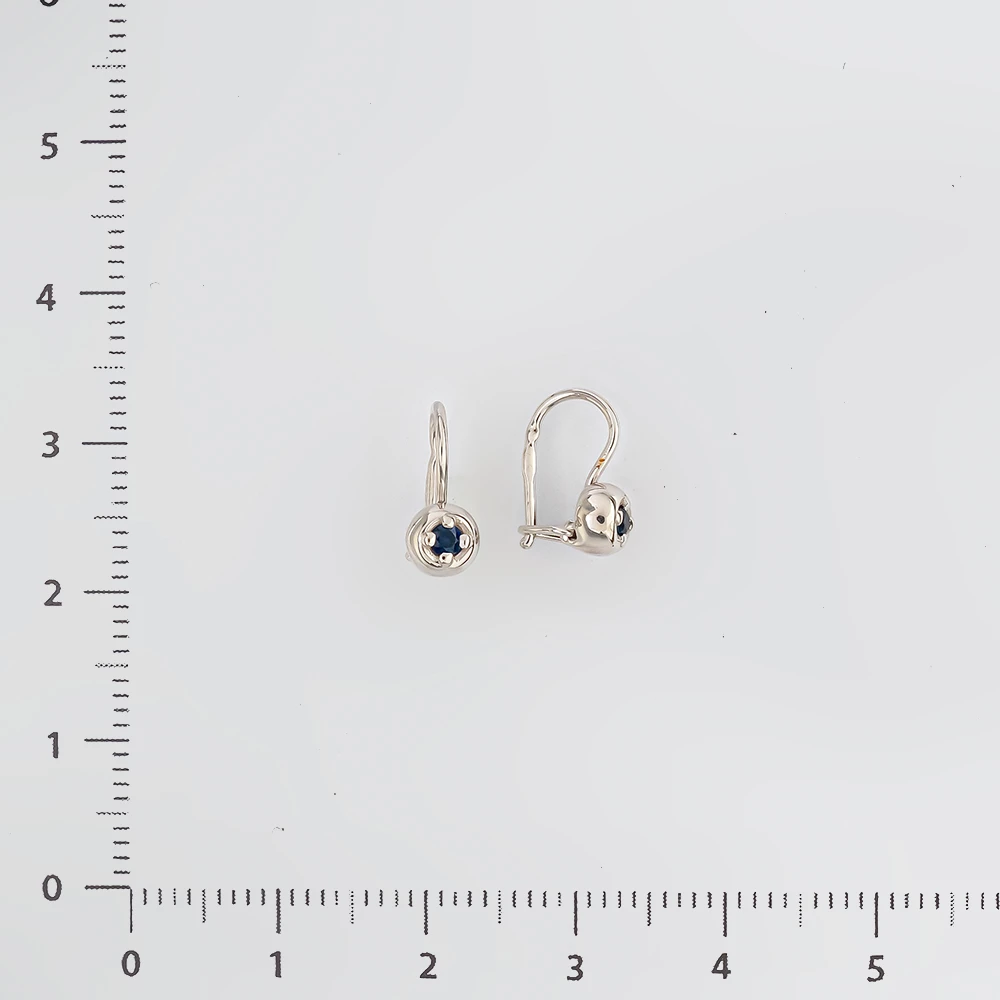 Серьги с сапфиром из белого золота 585 пробы 2
