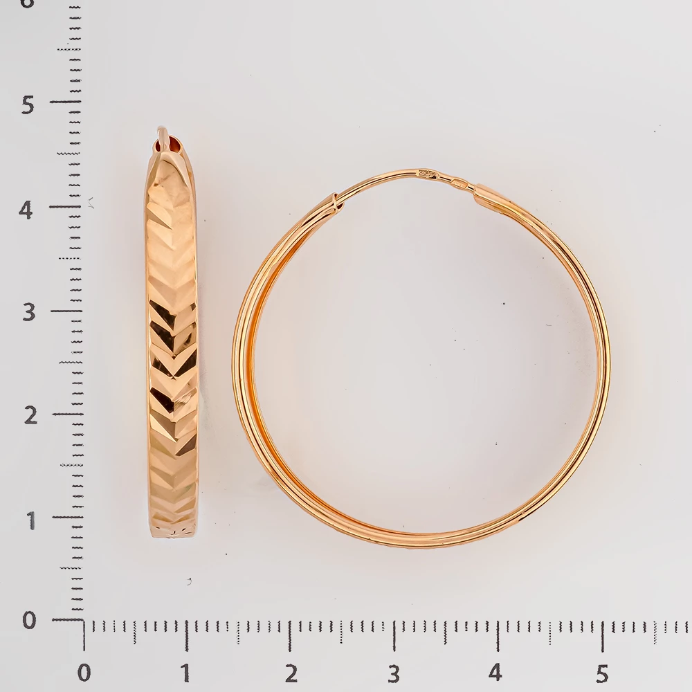 Серьги конго из красного золота 585 пробы 2