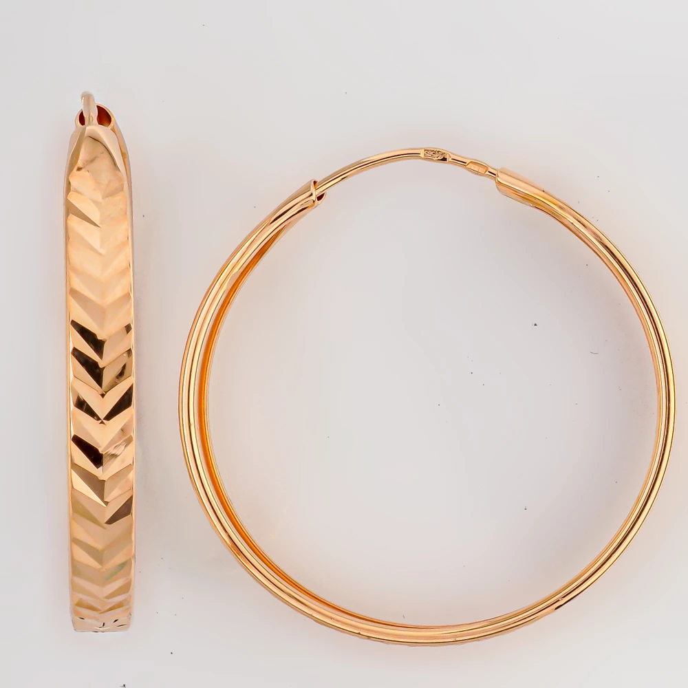 Серьги конго из красного золота 585 пробы 1