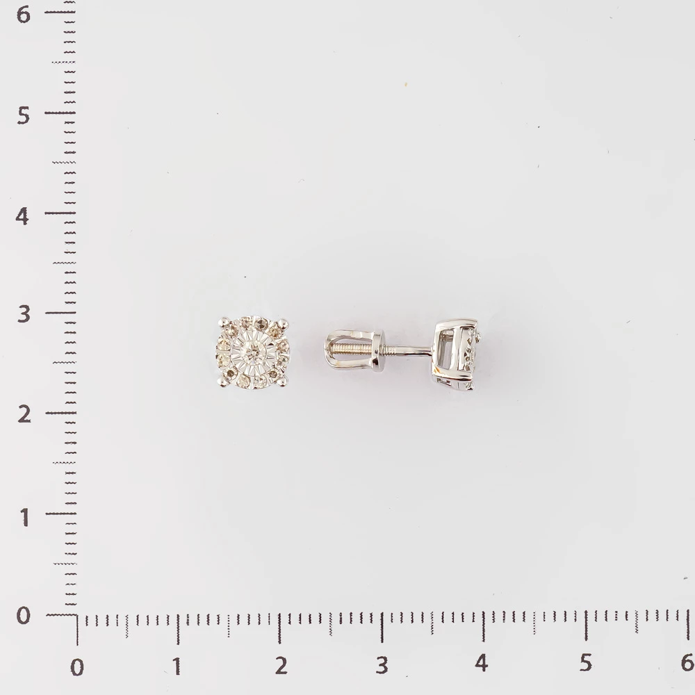 Серьги с бриллиантом из белого золота 585 пробы 2