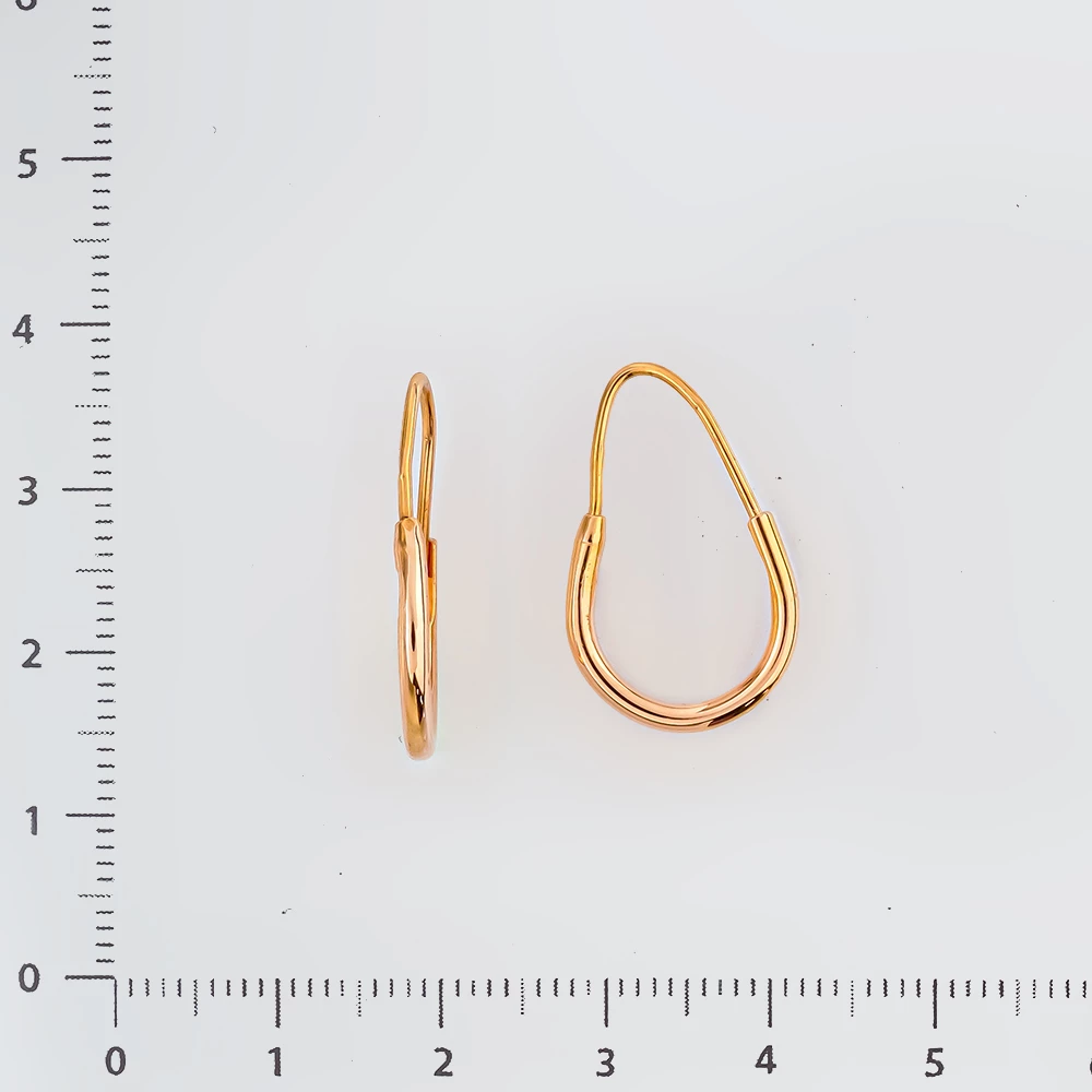 Серьги конго из красного золота 585 пробы 2