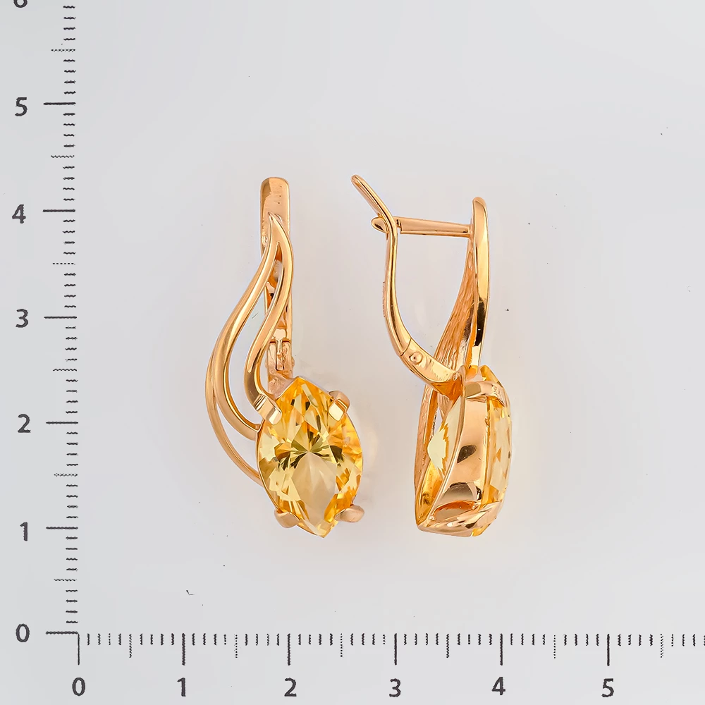 Серьги с ситаллом из красного золота 585 пробы 2