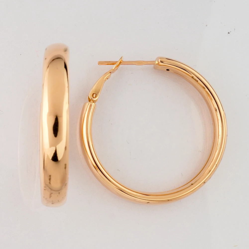 Серьги конго из красного золота 585 пробы