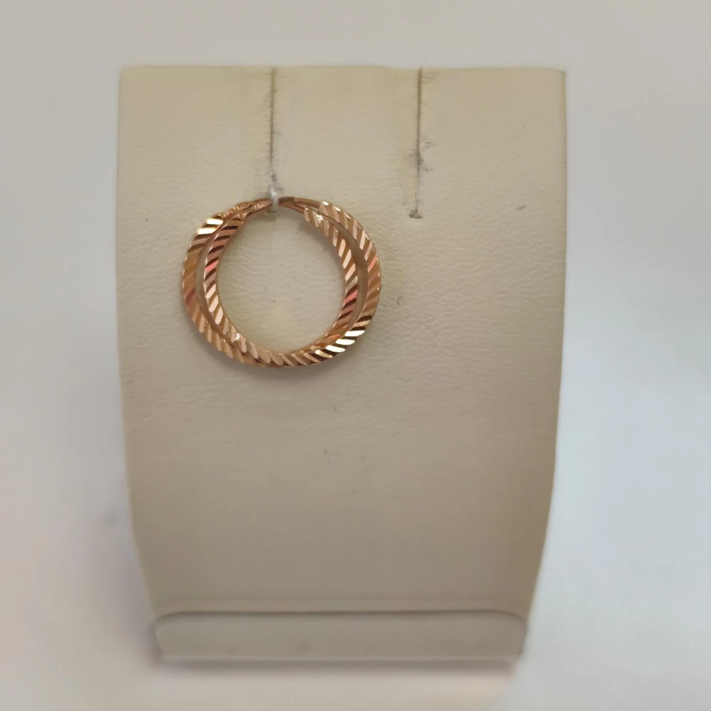 Серьги конго из красного золота 585 пробы 1