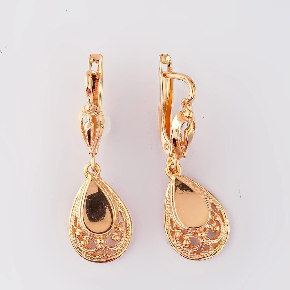 Серьги из красного золота 585 пробы 1
