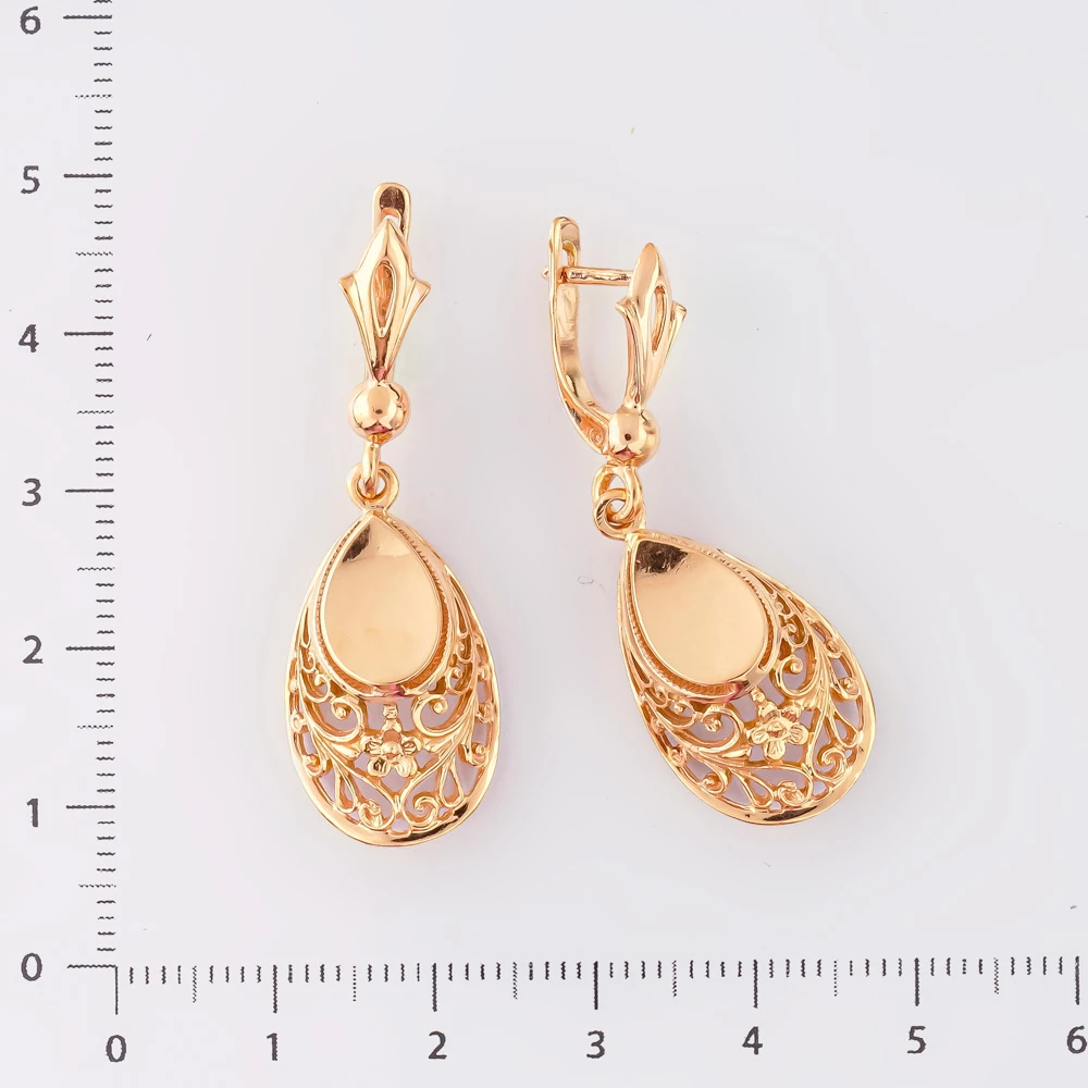 Серьги из красного золота 585 пробы 2