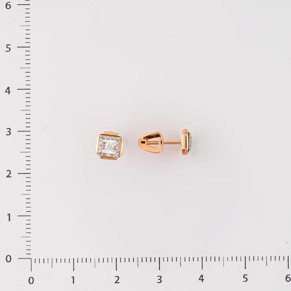 Серьги с бриллиантом из красного золота 585 пробы 2