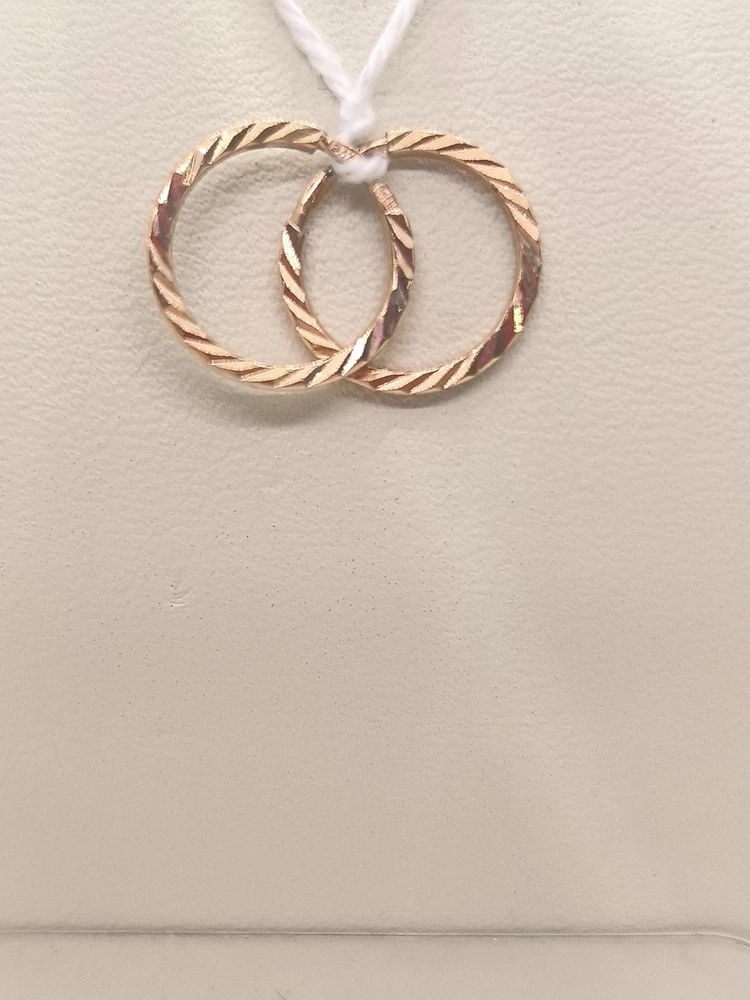 Серьги конго из красного золота 585 пробы 1