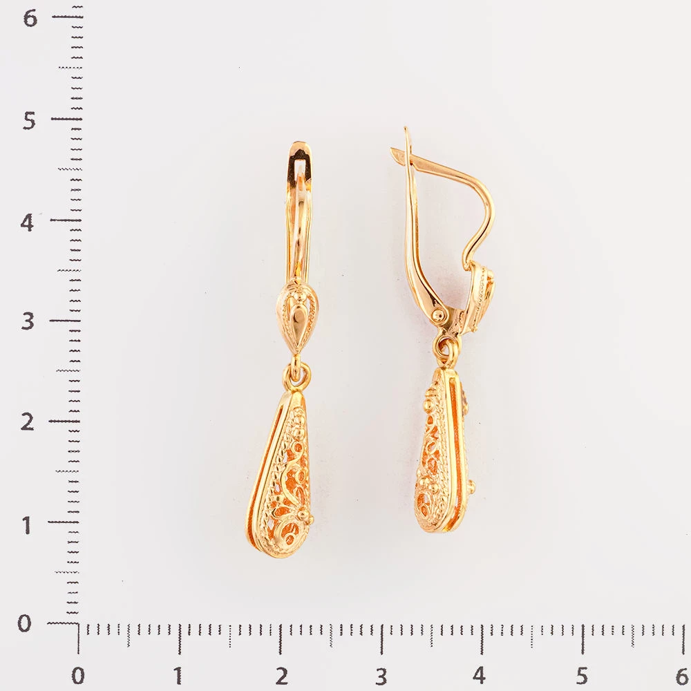 Серьги из красного золота 585 пробы 2