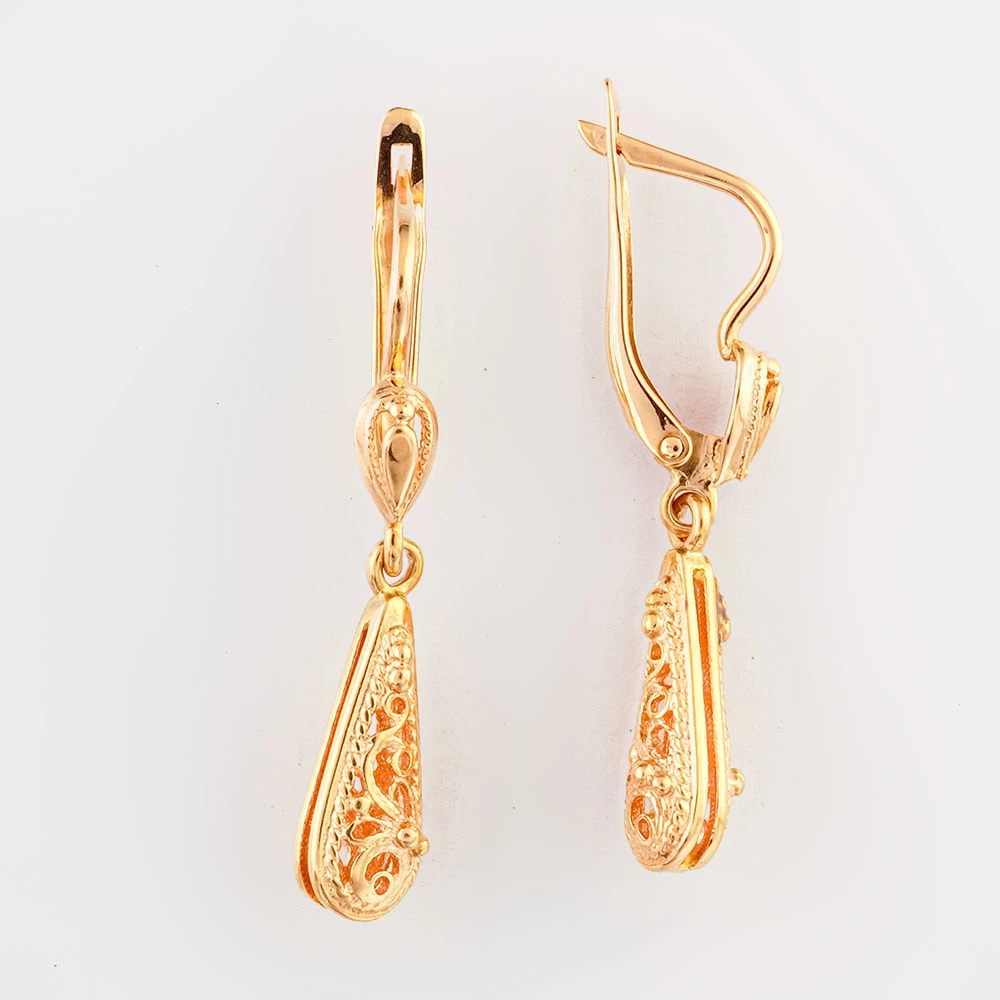 Серьги из красного золота 585 пробы 1