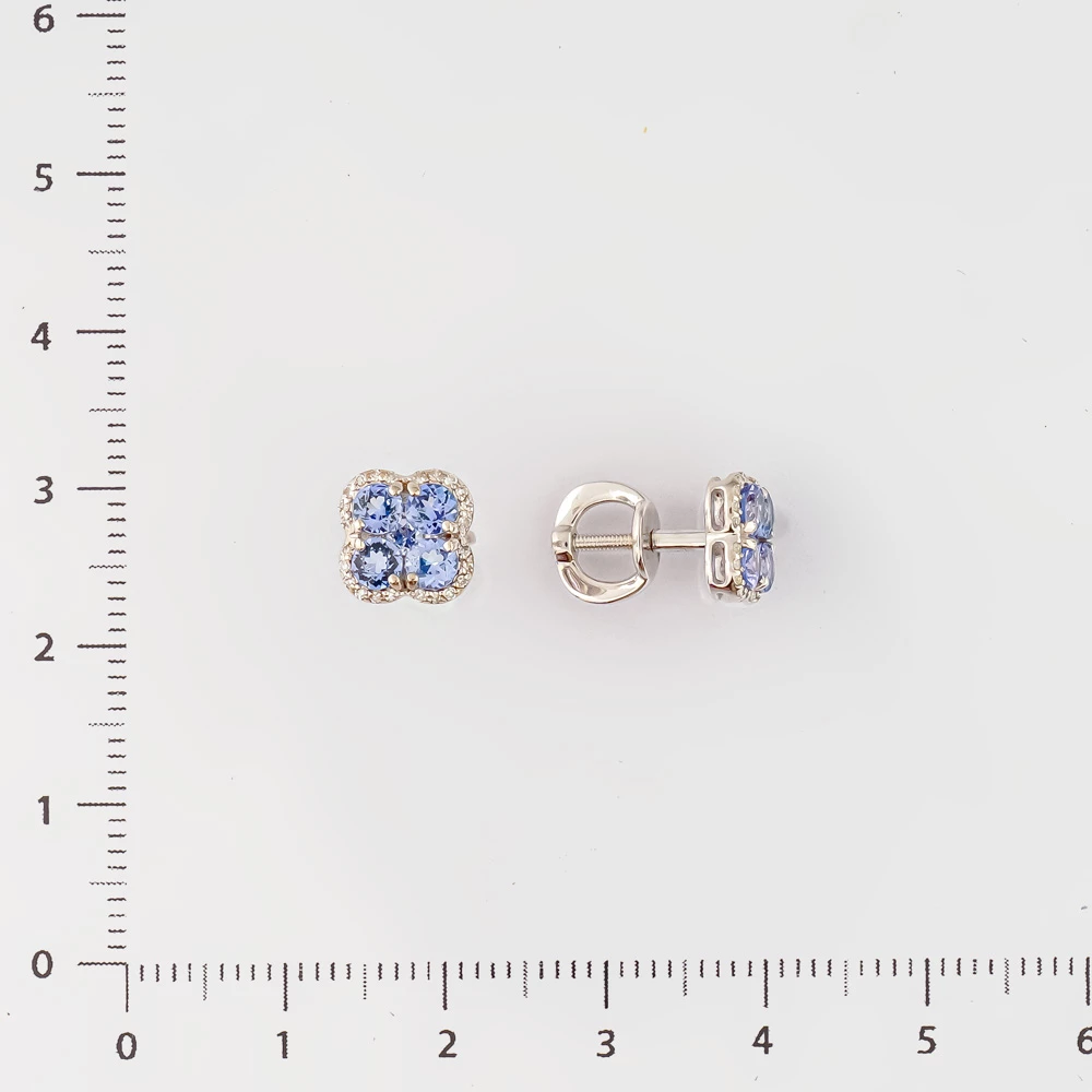 Серьги с ситаллом из белого золота 585 пробы 2