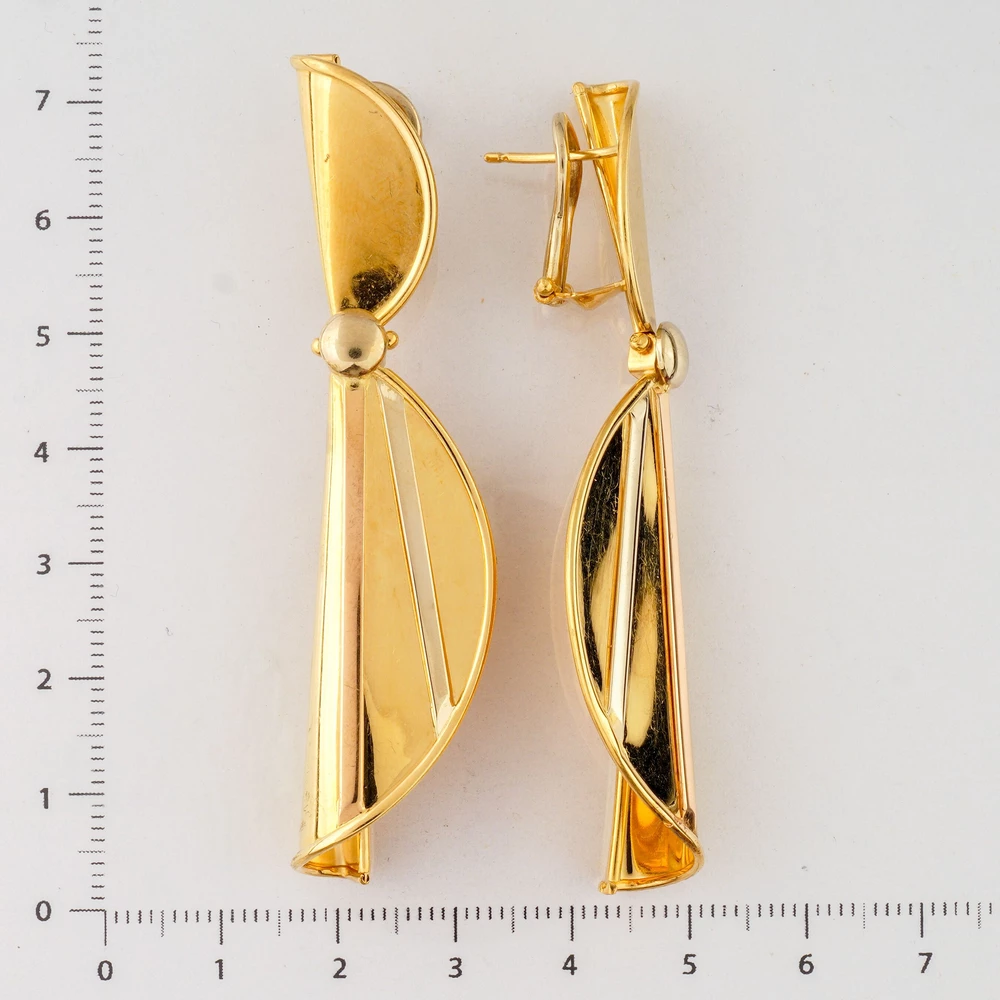 Серьги из желтого золота 750 пробы 2
