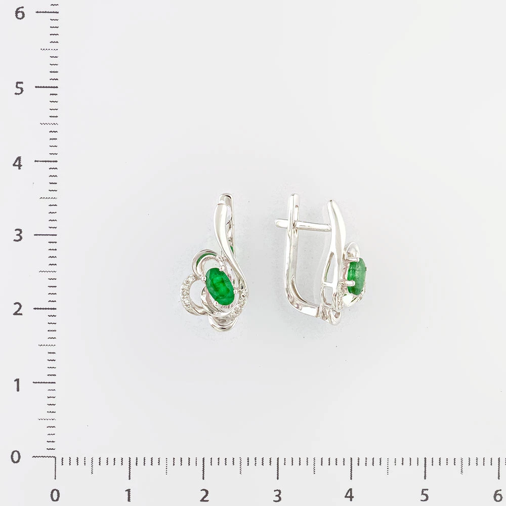 Серьги с изумрудом из красного золота 585 пробы 2