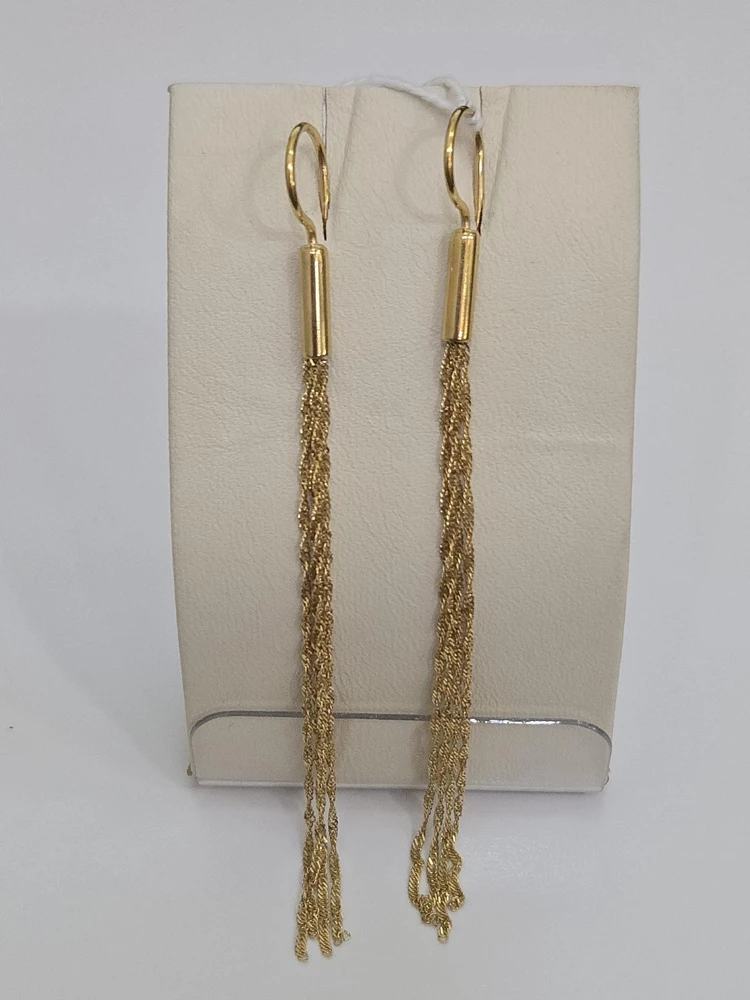 Серьги из желтого золота 750 пробы 1
