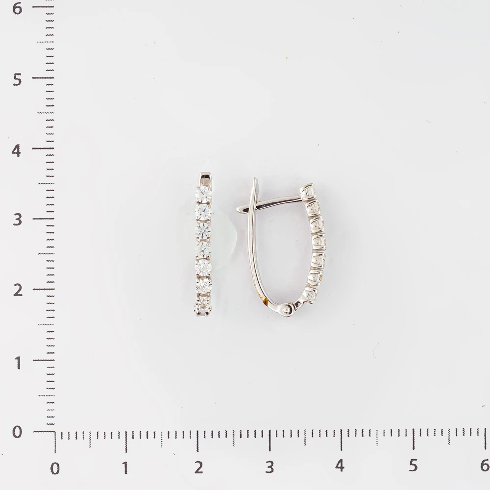 Серьги с фианитом из белого золота 585 пробы 2