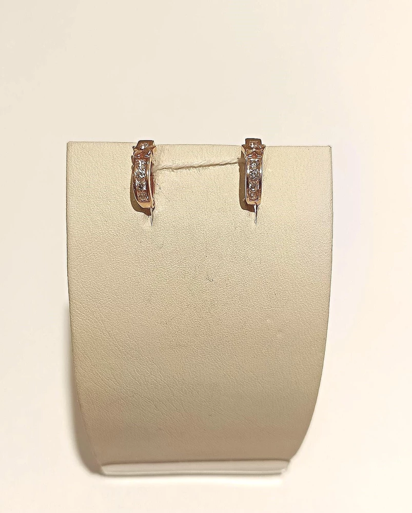 Серьги с фианитом из белого золота 585 пробы 1