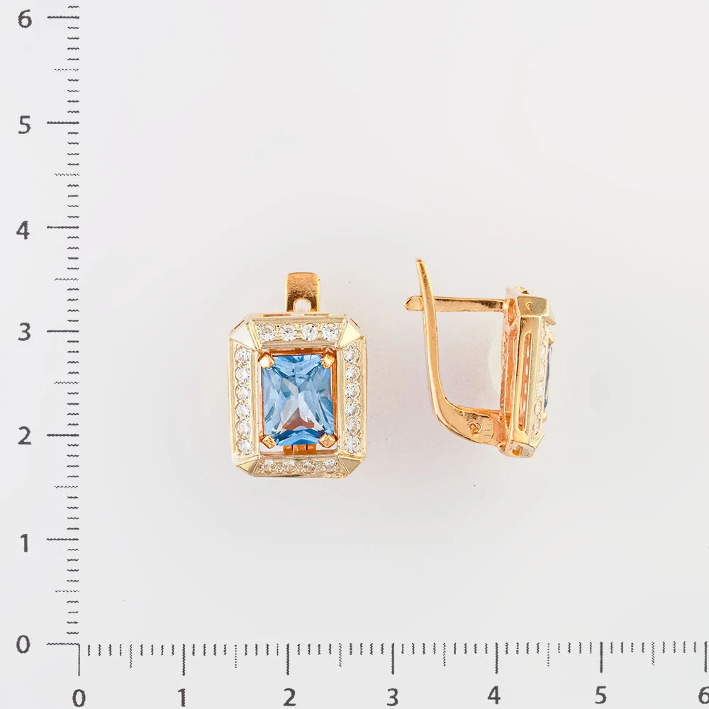 Серьги с топазом из красного золота 583 пробы 2