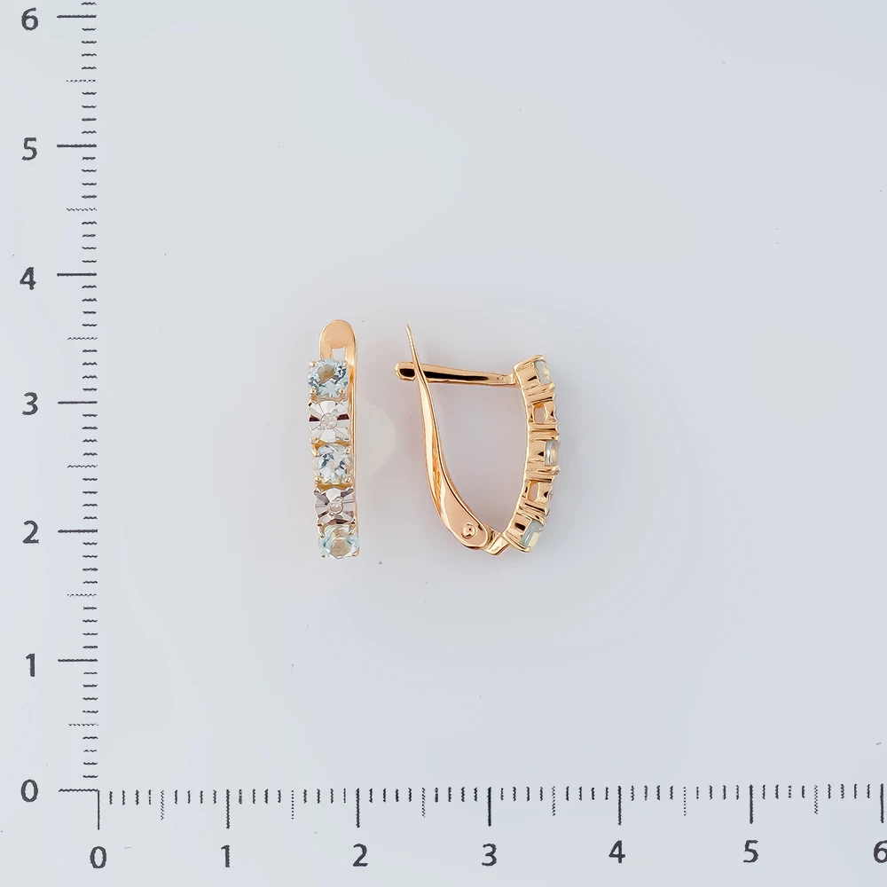 Серьги с топазом из красного золота 585 пробы 2