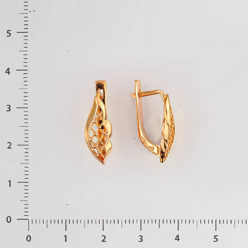 Серьги из красного золота 585 пробы 2