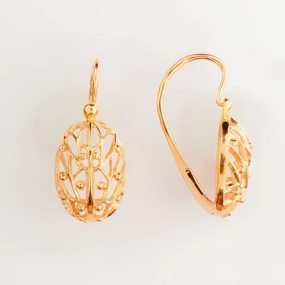 Серьги из красного золота 585 пробы 1