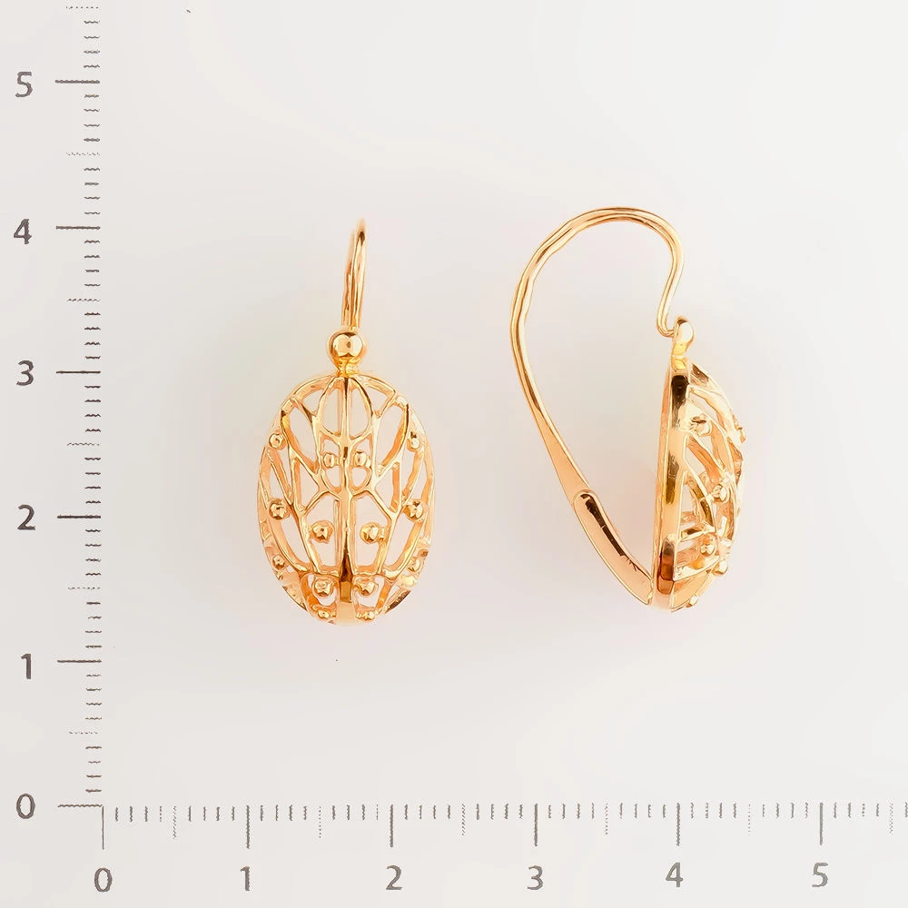 Серьги из красного золота 585 пробы 2