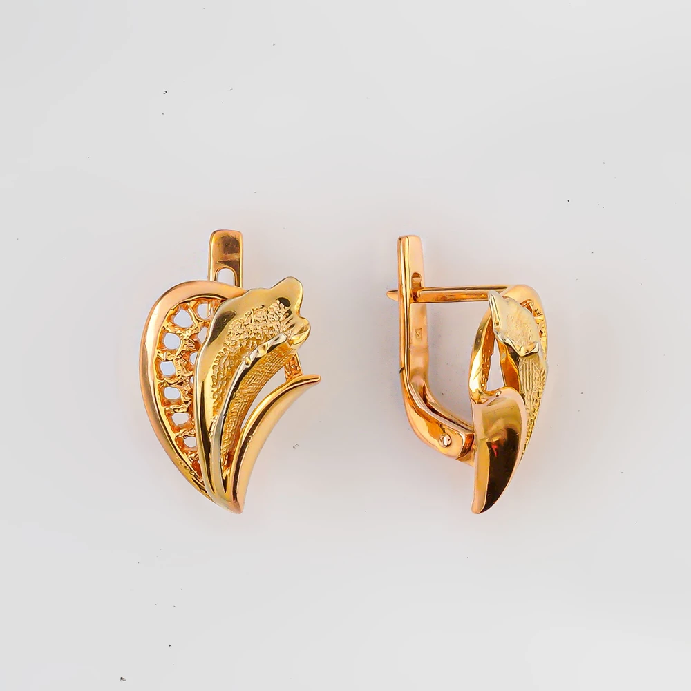 Серьги из красного золота 585 пробы 1