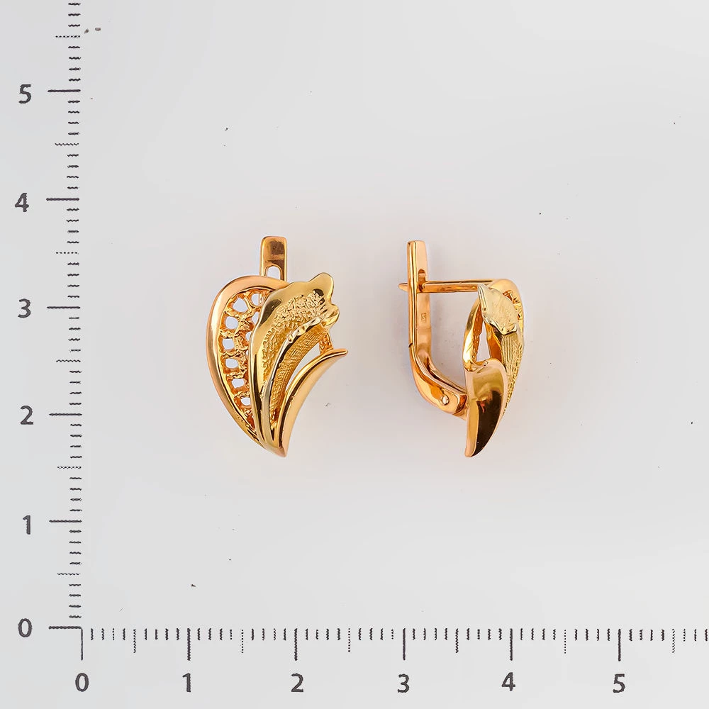 Серьги из красного золота 585 пробы 2