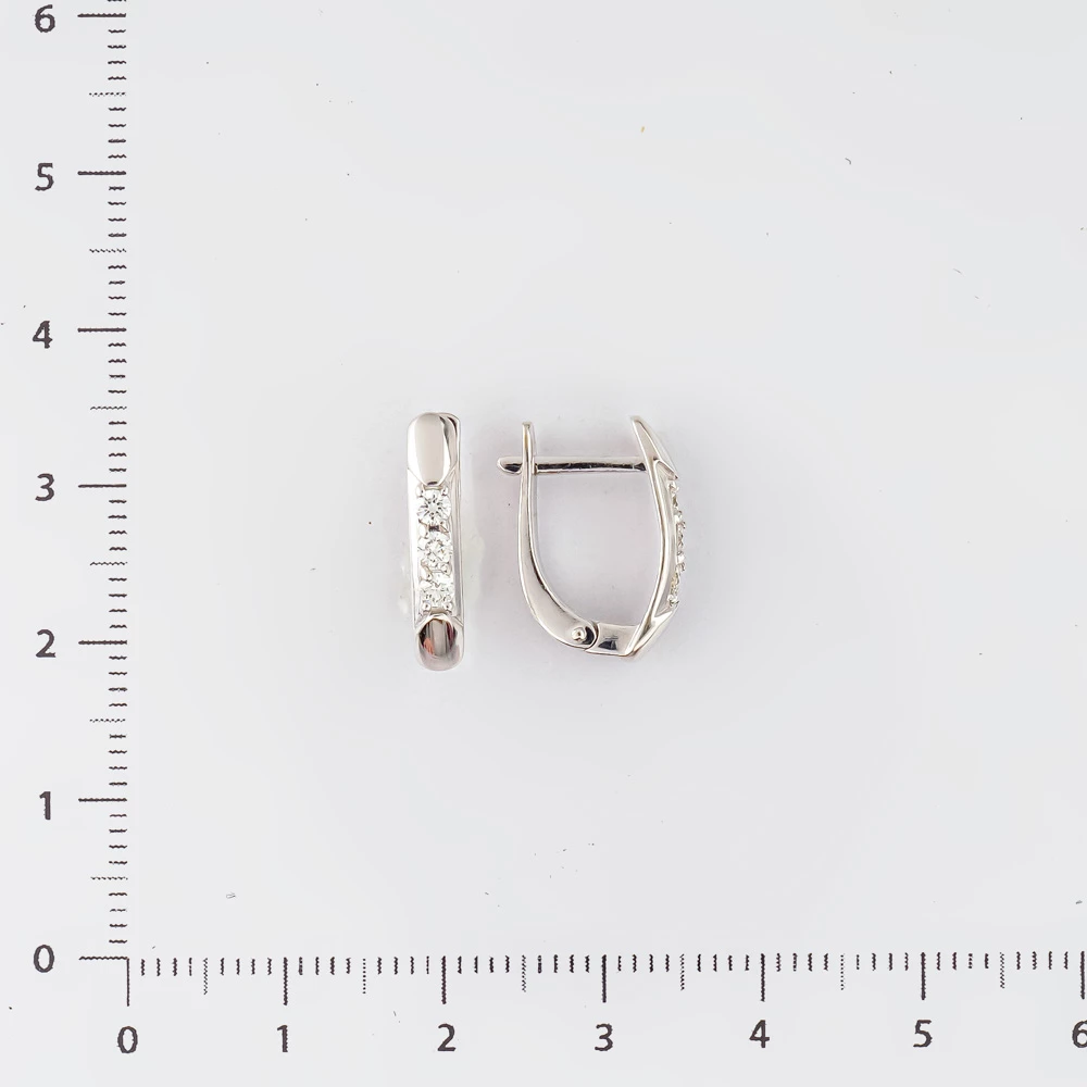 Серьги с бриллиантом из белого золота 585 пробы 2