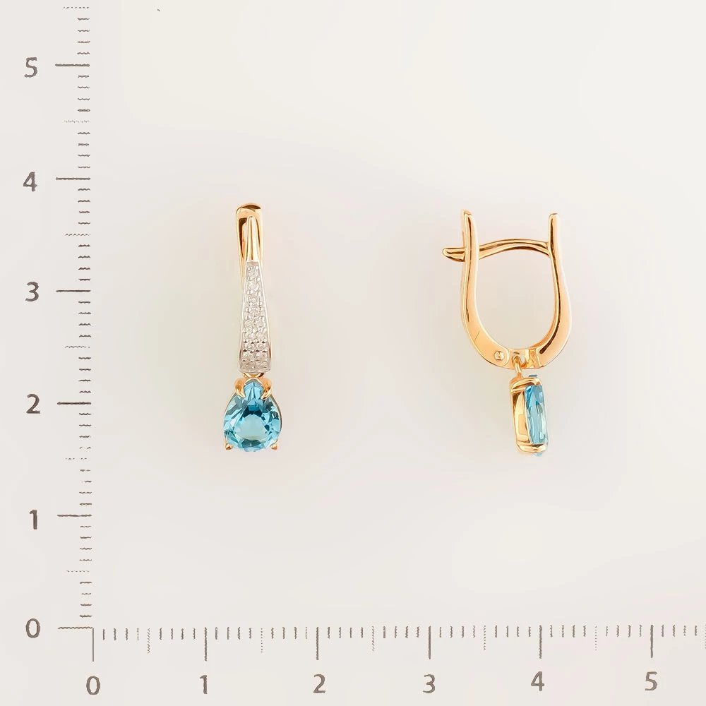 Серьги с ситаллом из красного золота 585 пробы 2